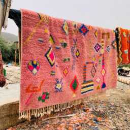 Pink Moroccan Rug, Shag Orange & Custom Made Carpet, Large Area Rug - thumbnail 3