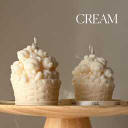 Teddy Bears Basket Candle Shaped Soy Wax Candle, Home Decor - thumbnail 3