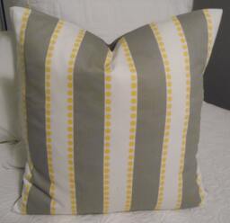 Storm Grey. 18 X Yellow.white.grey. Lulu Stripe.scribble.grey.white. Cotton. Throw Pillow.toss Pillow.slipcovers.pillows - thumbnail 1
