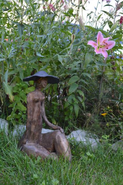 Sculpture Terracotta Earth Grog, Patina Wax & Ink - image 1