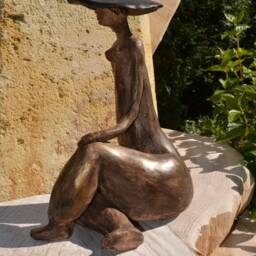 Sculpture Terracotta Earth Grog, Patina Wax & Ink - thumbnail 3