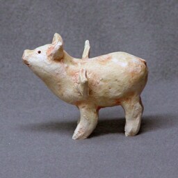 Handmade Ceramic Flying Pig Sculpture, Pink Pig, Figurine, Animal, Art - thumbnail 3
