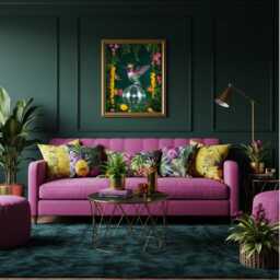 Disco Ball Hummingbird Wall Art - Crowned Bird Jungle Print Bold Maximalist Decor Colourful Tropical Queen Artwork - thumbnail 3