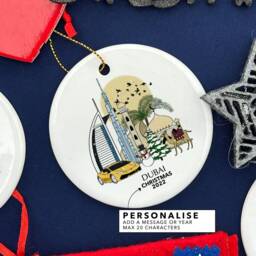 Dubai Uae Christmas Tree Ceramic Ornament Emirates Personalised Decoration Gift Bauble Home Decor Holiday Custom - thumbnail 2