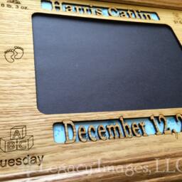 Personalized Newborn Picture Frame - 8x10 Holds 5x7 Photo Baby Stat Frame, Gift, Shower New Keepsake - thumbnail 2