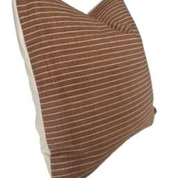 Burnt Orange Striped Pillow Cover, Terracotta Throw Cushions, Stripe Cushion Covers, Rust - thumbnail 4