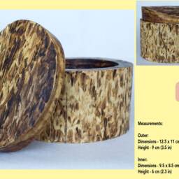 Wooden Box Handmade For Jewelry Geometric Lines Unique Design Vintage Look - thumbnail 2