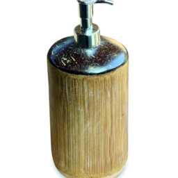 Tall Bamboo Lotion & Soap Dispenser With Metal Pump - thumbnail 3