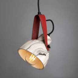 Pera Marbled Ceramic Pendant With Rescued Fire-Hose Strap 6