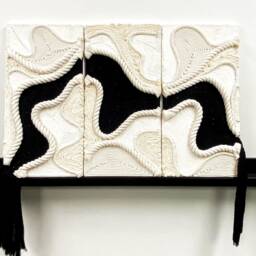 Fiber Art Wall Hanging, Handmade, Natural Cotton Rope - thumbnail 2