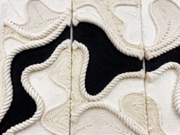 Fiber Art Wall Hanging, Handmade, Natural Cotton Rope - thumbnail 1