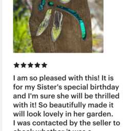 Dragonfly Garden Sculpture - Personalised Memorial Gift Reclaimed Wood & Stained Glass - thumbnail 4
