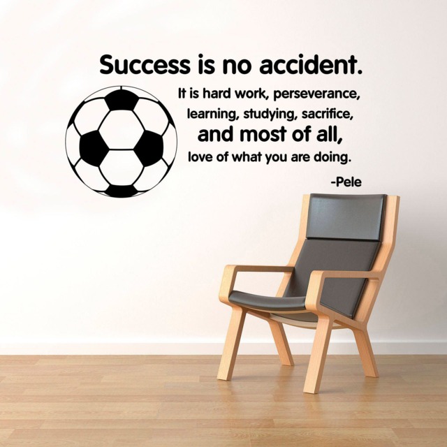 Pele Quote Wall Decal Vinyl Sticker Brazilian Football Player Legend Home Sport Interior Removable Art Decor - 14Qts - image 1