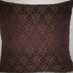 "Bronze Floral Decorative Pillow Cover-20""x20" - thumbnail 2