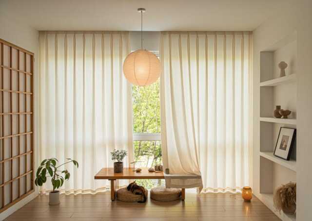 2 Colours Custom Curtain Cream Subtle Wave Polyester Jacquard Luxury For Living Room - image 1