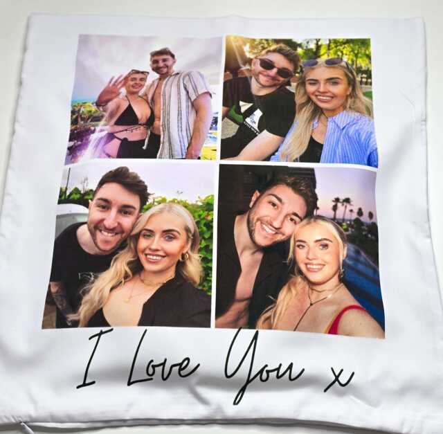 Personalised 4-Photo Grid Cushion Cover Keepsake Photo Gift - image 1