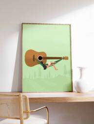 Music Print, Poster, Retro Gift, Wall Art, Gift For Lover, Musician, Vintage Art - thumbnail 1