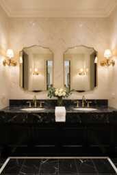 Scalloped Wall Mirror - Handmade Brass Bathroom Vanity Mirror, Curved Edges