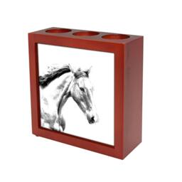 Irish Sport Horse - Wooden Stand For Candles/Pens With The Image Of A New Collection