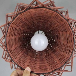Hand Woven From Rattan Pendant Lights One E27 Lampholder 110-240V/50-60Hz - thumbnail 3