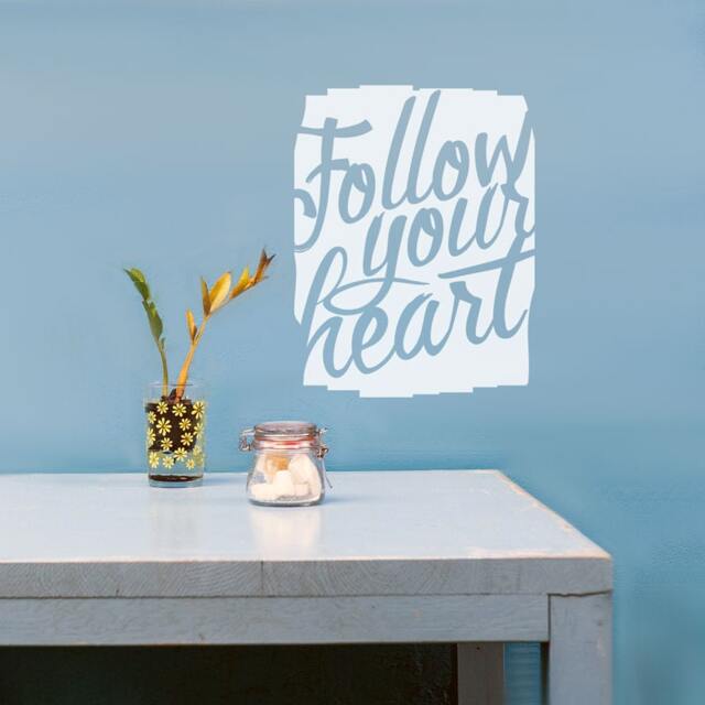 Follow Your Heart Vinyl Wall Decal - Inspirational Quote Sign - image 1