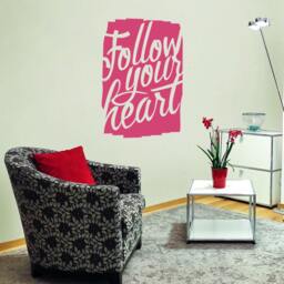 Follow Your Heart Vinyl Wall Decal - Inspirational Quote Sign - thumbnail 3