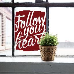 Follow Your Heart Vinyl Wall Decal - Inspirational Quote Sign - thumbnail 2