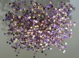 Large Purple Gray Resin Flower Chandelier Handmade Metal Wire Ceiling Light