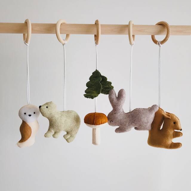 Woodland Baby Gym Hanging Toys Set , Boho Nursery Accessory - image 1
