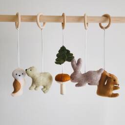Woodland Baby Gym Hanging Toys Set , Boho Nursery Accessory