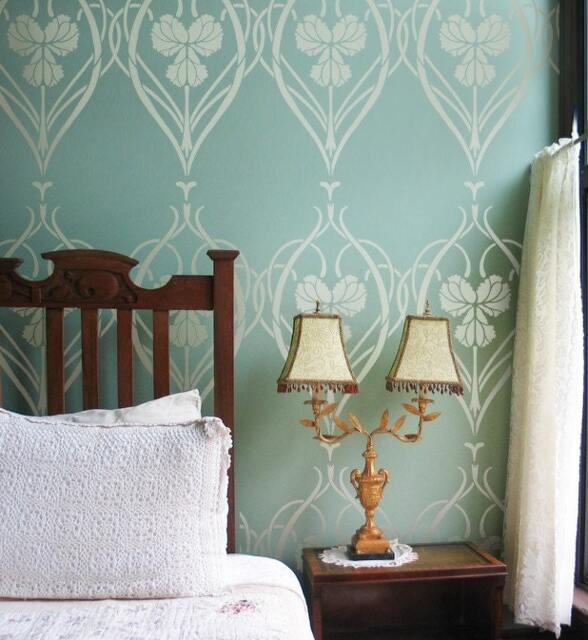 Rachel's Garden Allover Wall Stencil - Reusable Stencils For Diy Home Decor. Better Than Wallpaper - image 1