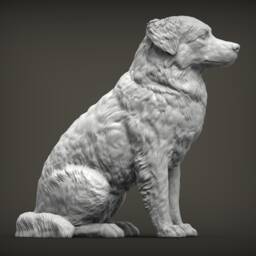 3D Printed Australian Shepherd Figurine Home Decor, Dog Memorial - thumbnail 3