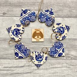 Emma Bridgewater Chicken Garland, Wooden Hen Bunting For Kitchen, Farmhouse Wall Decor, Gifts - thumbnail 1