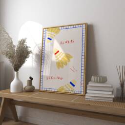 Badminton Shuttlecock Art Print, Mid Century Modern Sports Illustration - thumbnail 1