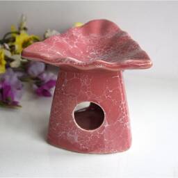 Essential Oil Diffuser Light Pink Painted Ceramic Burner Hot Porcelain Room Fragrance Feng Shui Aromatherapy Asian Aroma Candle Warmer - thumbnail 3