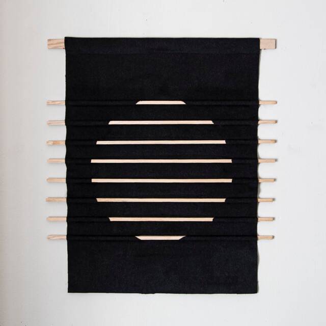 Luna Noir - Fabric Wall Hanging Fabric + Wood Wool Red Oak - image 1