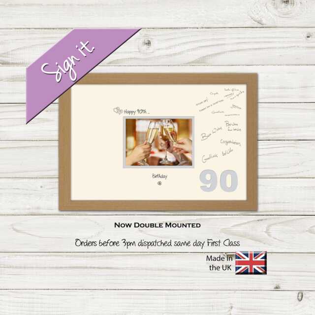 90Th Photo Frame Word Birthday Special Gift 7x5Sign-696D By Photos in A Word - image 1