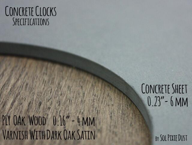Organic Shape Concrete With Wood Wall Clock - Minimalistic Modern N3 Contemporary Home Decor Housewarming Gift Idea - image 1