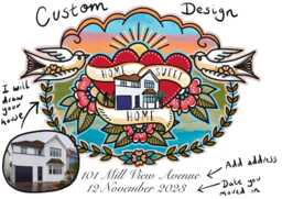Personalised New Home Wall Art Print - Custom Housewarming Gift, Sweet First Home, New House, Beginnings, Tattoo Style - thumbnail 1