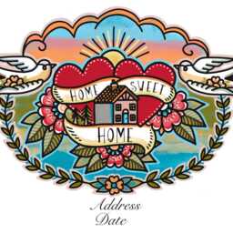Personalised New Home Wall Art Print - Custom Housewarming Gift, Sweet First Home, New House, Beginnings, Tattoo Style - thumbnail 3