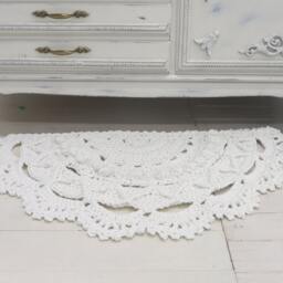 Crochet Half Circle Rug 3D Polyester Accent Mat - thumbnail 3