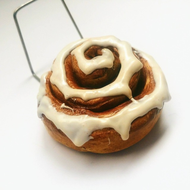 Cinnamon Roll Business Card Holder - Handmade Polymer Clay Pastry Decor - image 1