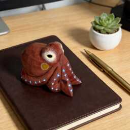 Whimsical Wooden Octopus Figurine, Hand Carved Nautical Decor, Cute Ocean Animal Desk Pet, Unique Marine Life Gift For Sea Lovers - thumbnail 3