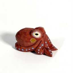 Whimsical Wooden Octopus Figurine, Hand Carved Nautical Decor, Cute Ocean Animal Desk Pet, Unique Marine Life Gift For Sea Lovers - thumbnail 2