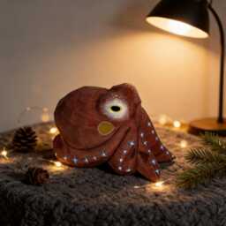 Whimsical Wooden Octopus Figurine, Hand Carved Nautical Decor, Cute Ocean Animal Desk Pet, Unique Marine Life Gift For Sea Lovers - thumbnail 1