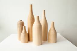Handmade Ash Wood Vase Set Minimalist Home Decor, Set Of 6 - thumbnail 1