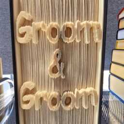 Groom & Groom, Same Sex Wedding, Folded Book Art - thumbnail 4