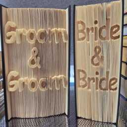 Groom & Groom, Same Sex Wedding, Folded Book Art - thumbnail 2
