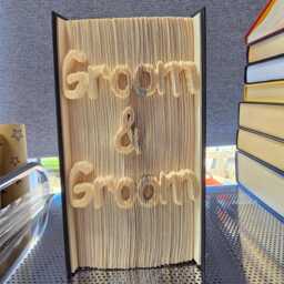 Groom & Groom, Same Sex Wedding, Folded Book Art - thumbnail 3