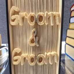 Groom & Groom, Same Sex Wedding, Folded Book Art - thumbnail 1